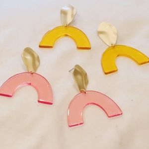 Acrylic Arc Statement Earrings